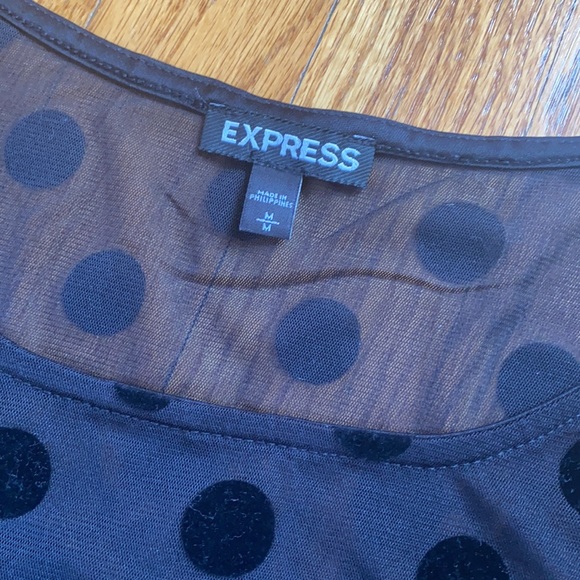 Express Black Mesh Sheer Velvet Crop Top - Twee - Picture 2 of 4